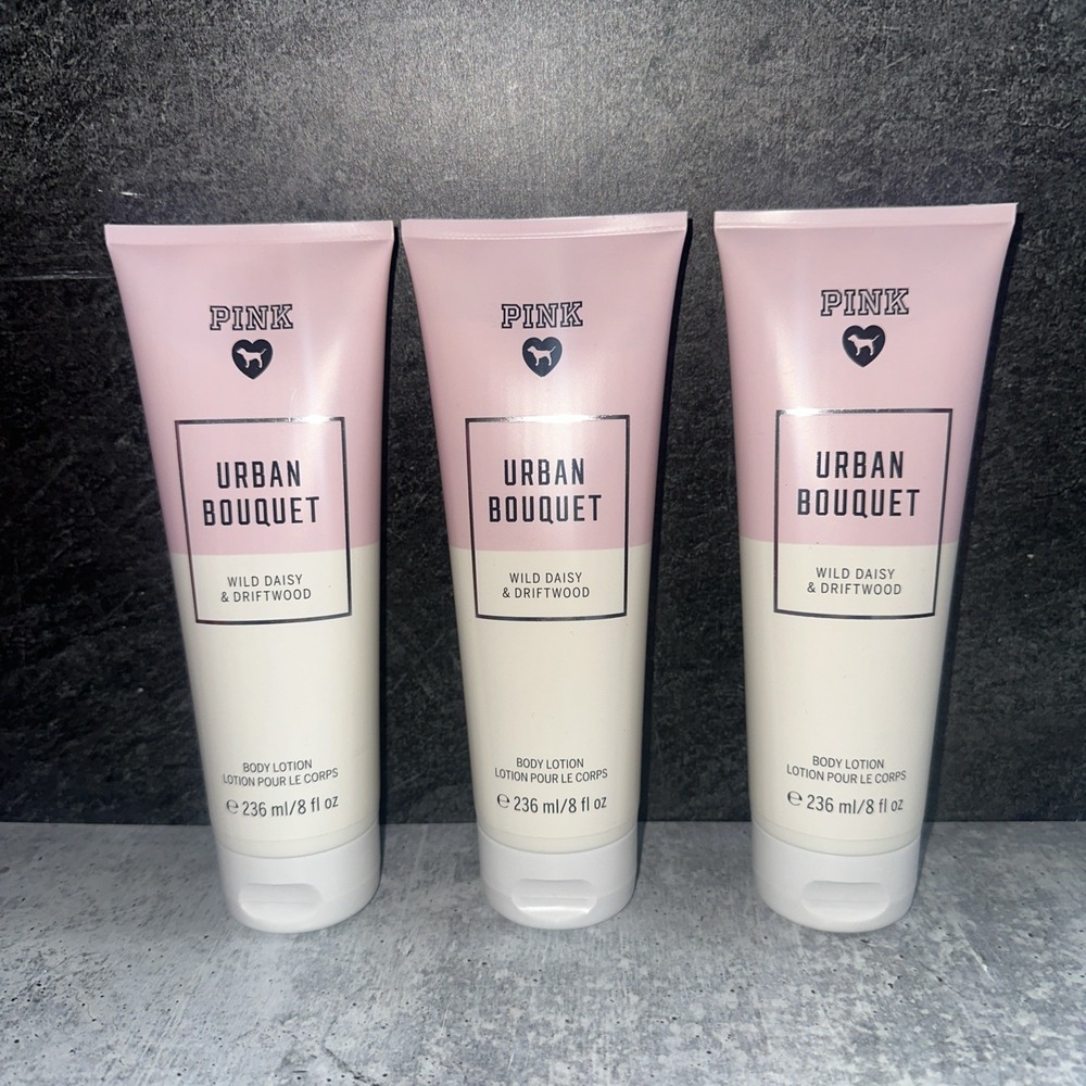 3 Lot Victoria's Secret PINK Urban Bouquet Body Lotion ~ 8 fl.oz.
